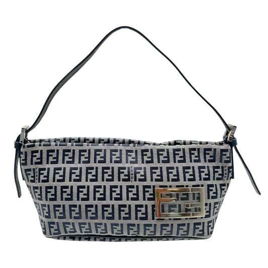 Fendi Navy Blue Zucchino Monogram Boat Pochette Mini Bag