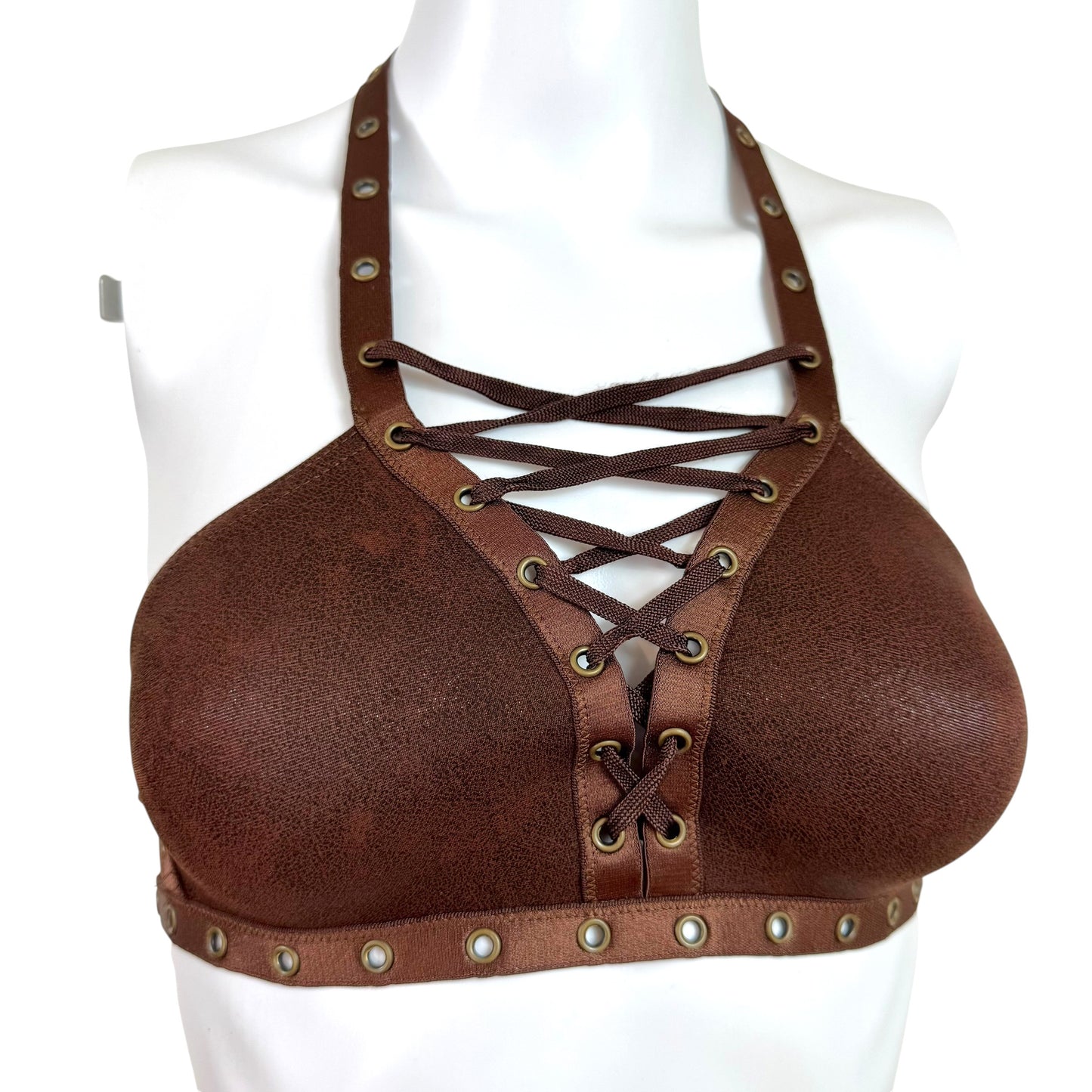Christian Dior S/S 2003 Brown Lace Up Bikini Set