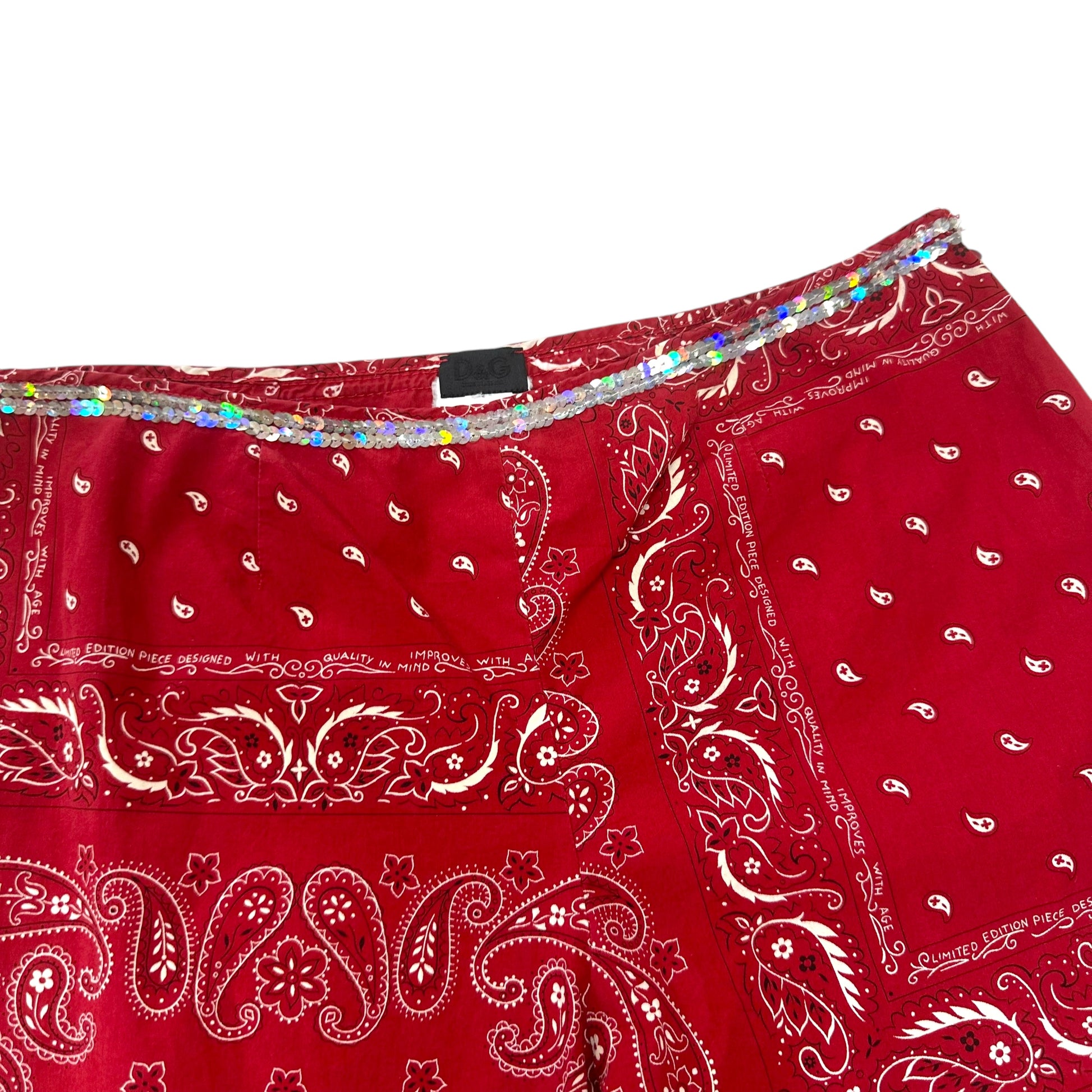 (RARE) D&G Dolce & Gabbana Sequin Trim Bandana Capri Pants - Outfit Repeater