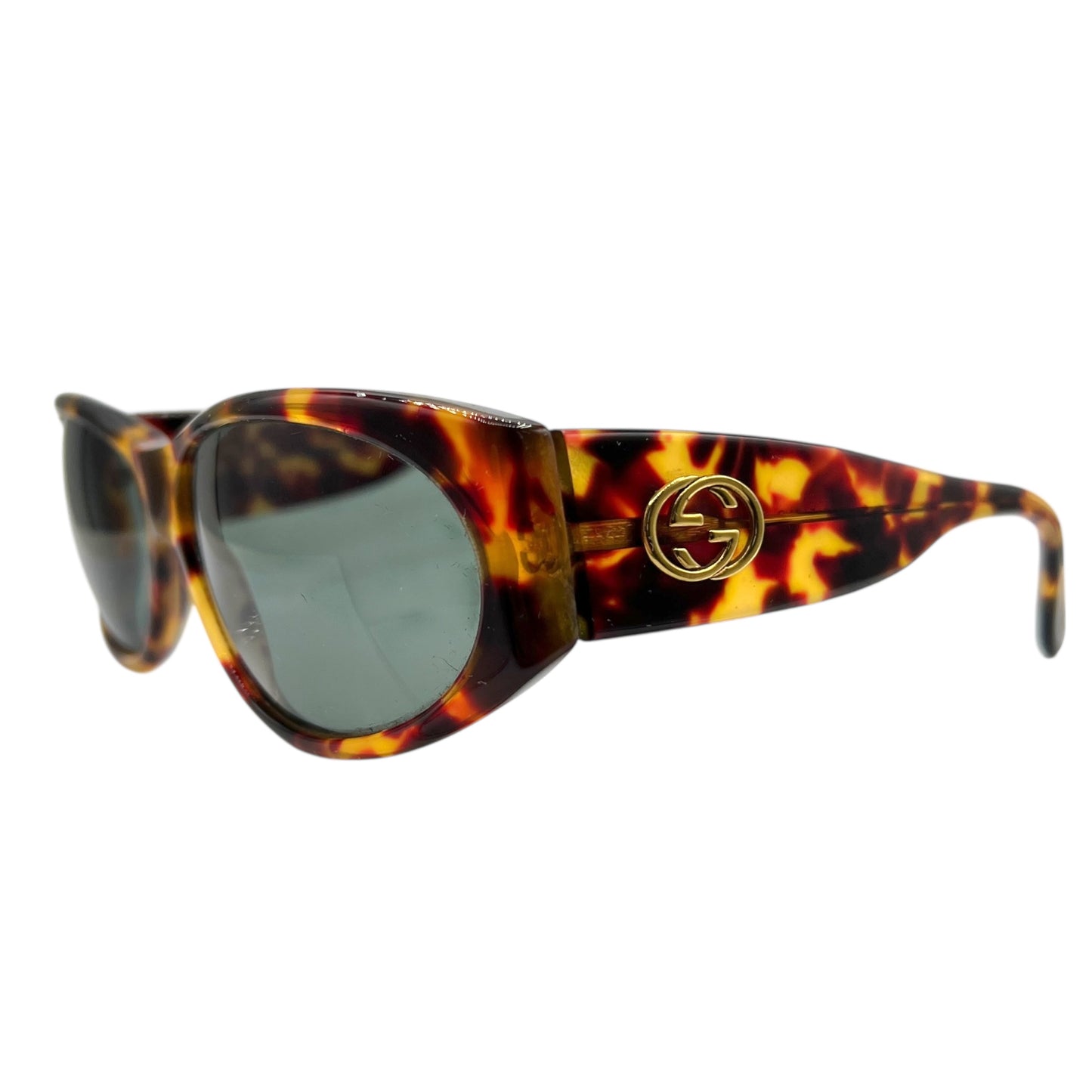 Gucci 2151 Tortoise & Gold Oval Sunglasses