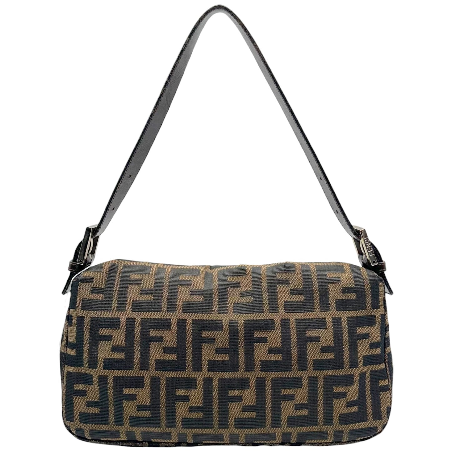 Fendi Brown Classic Zucca Monogram Baguette Bag