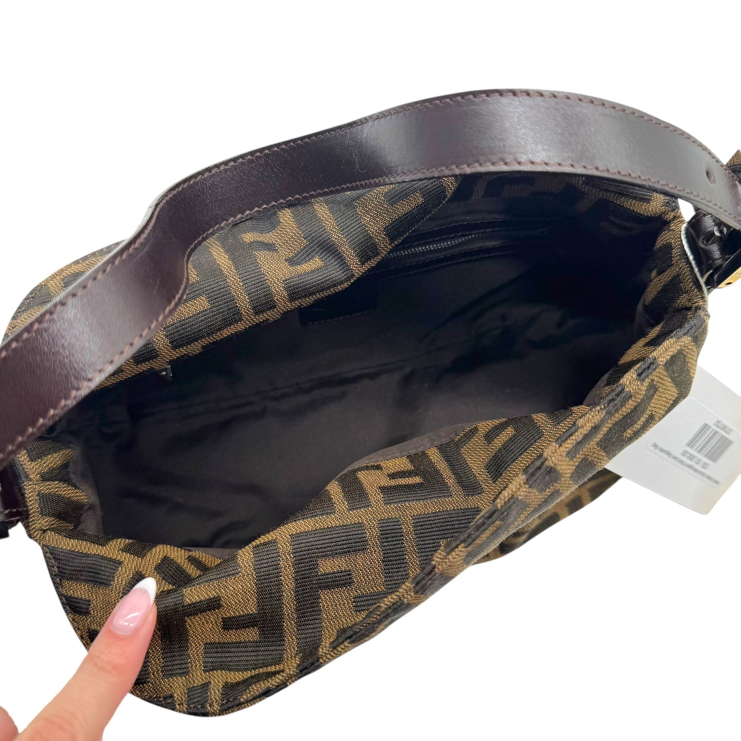 Fendi Classic Zucca Monogram Fold-Over Baguette Bag