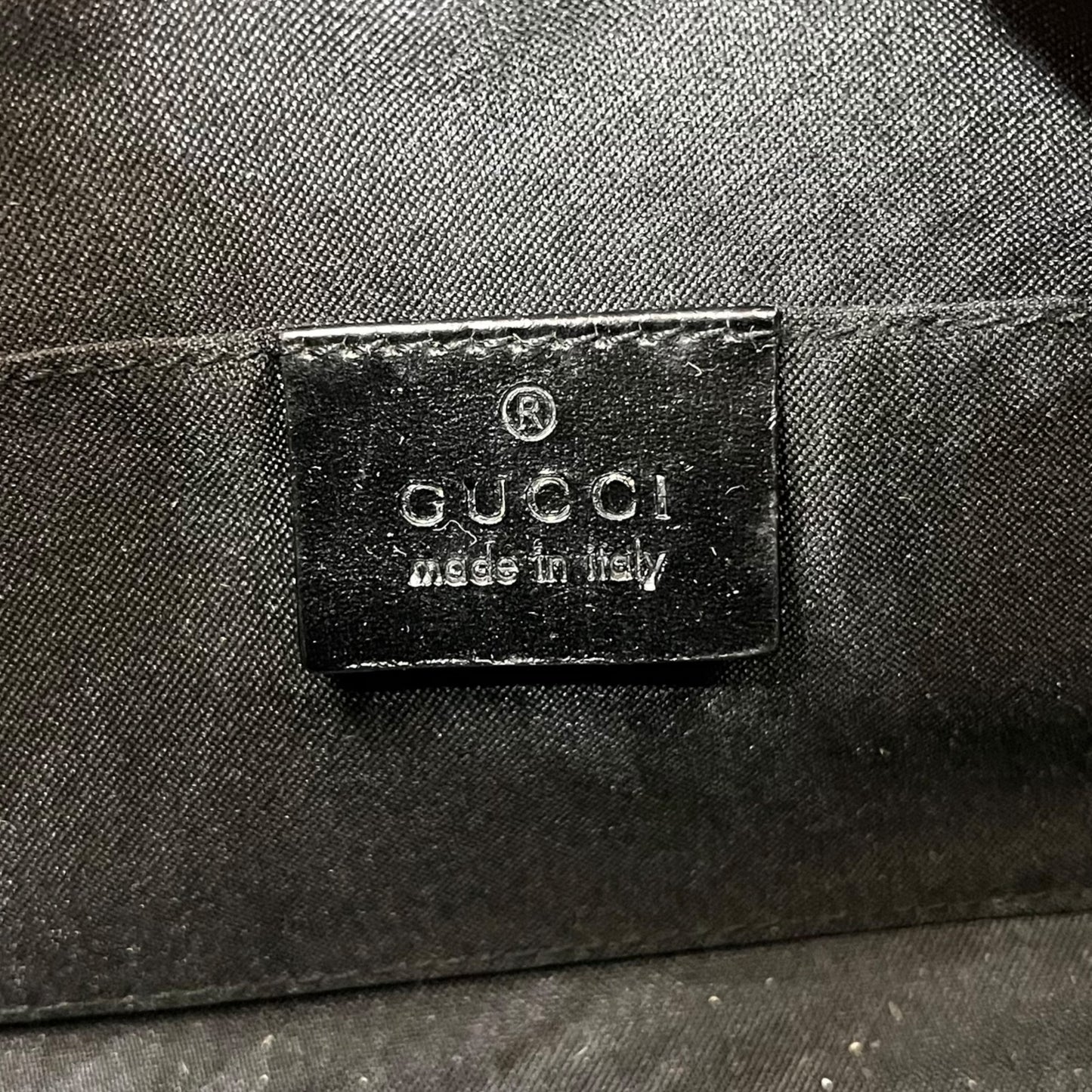 Gucci Black Suede Monogram Shoulder Bag