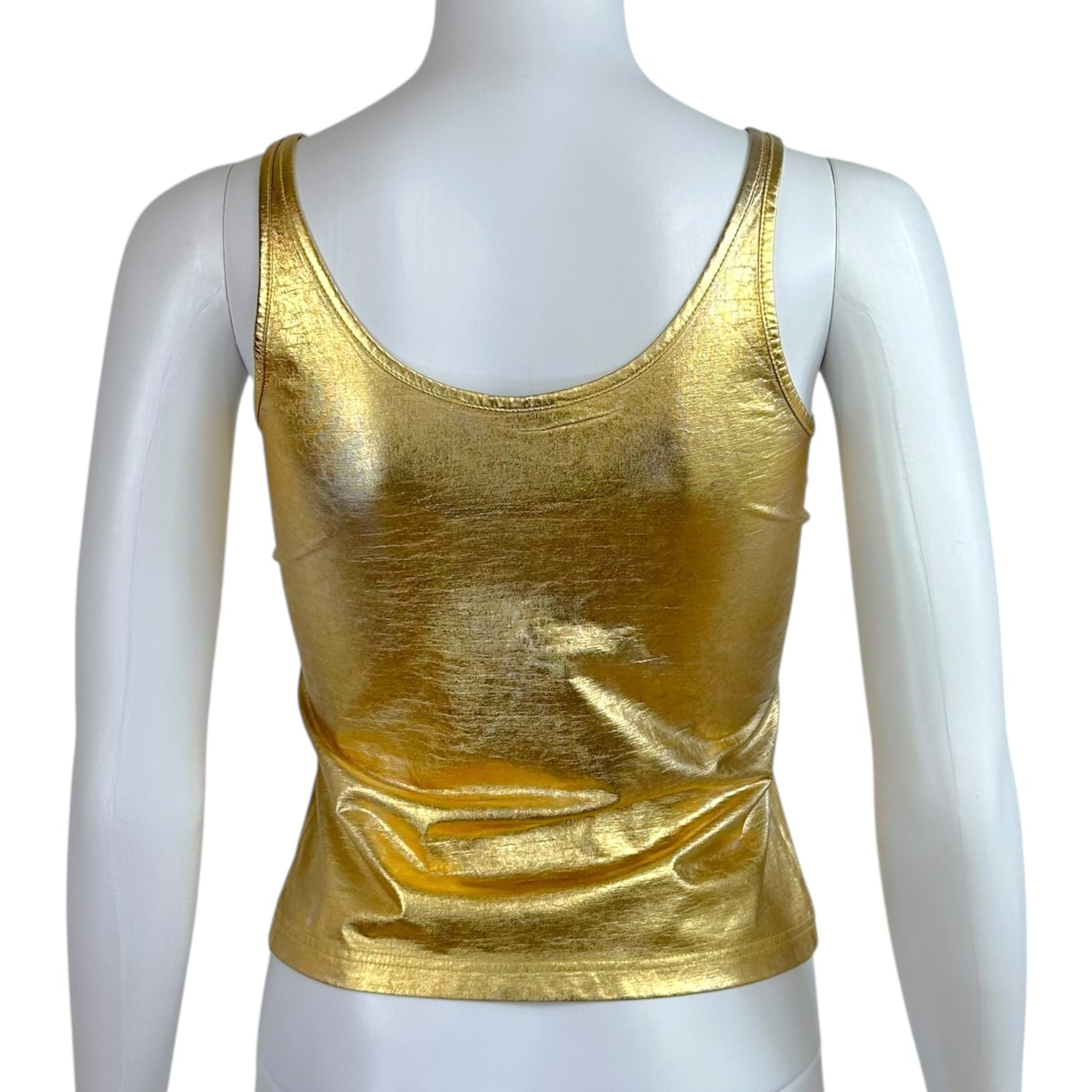 Roberto Cavalli Gold Metallic Lamé Dragonfly Tank Skirt Set