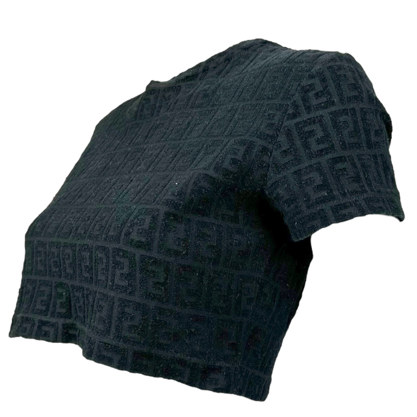 Fendi Monogram Black Terry Crop Top - Outfit Repeater