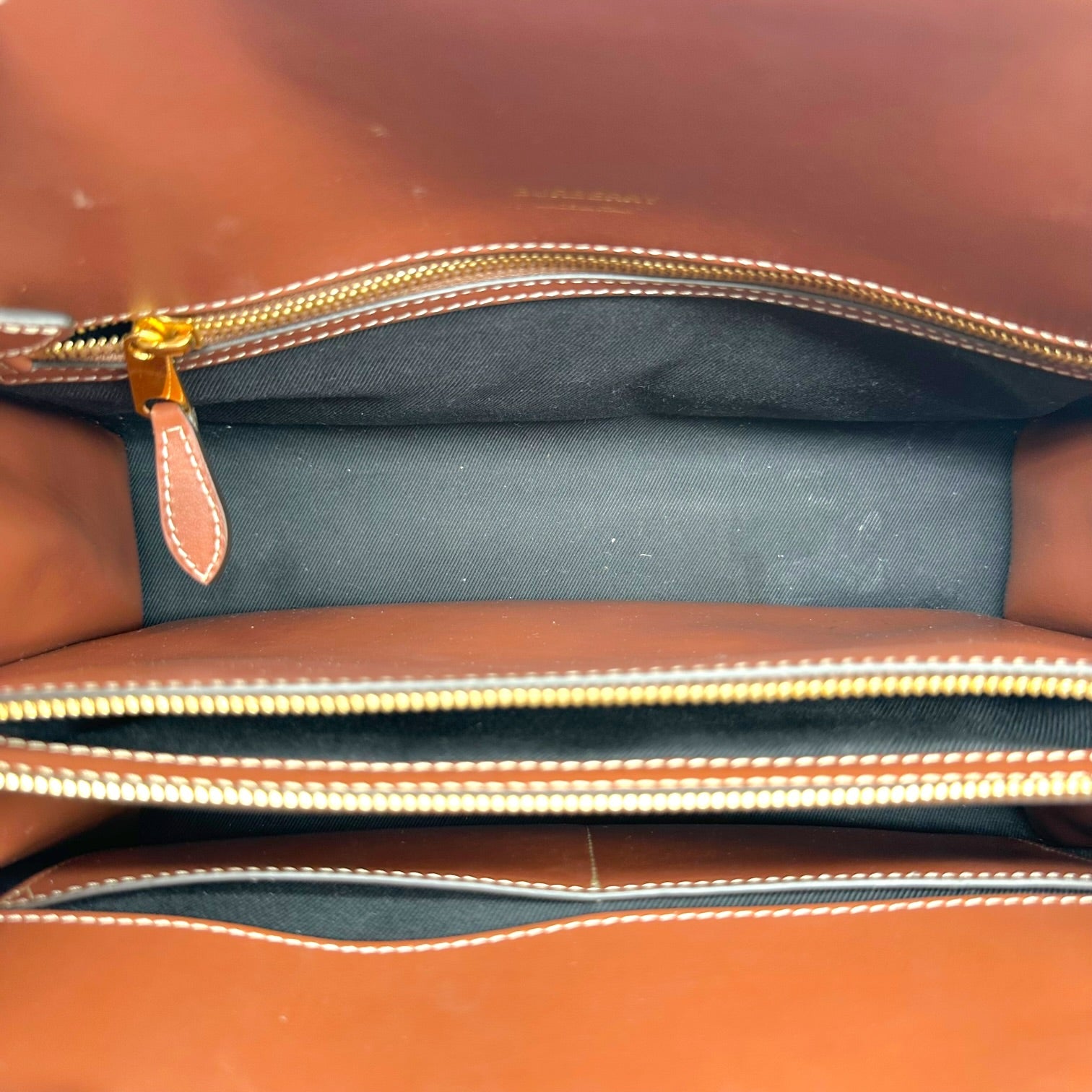 Burberry Brown Leather Nova Check Plaid Tote Handbag
