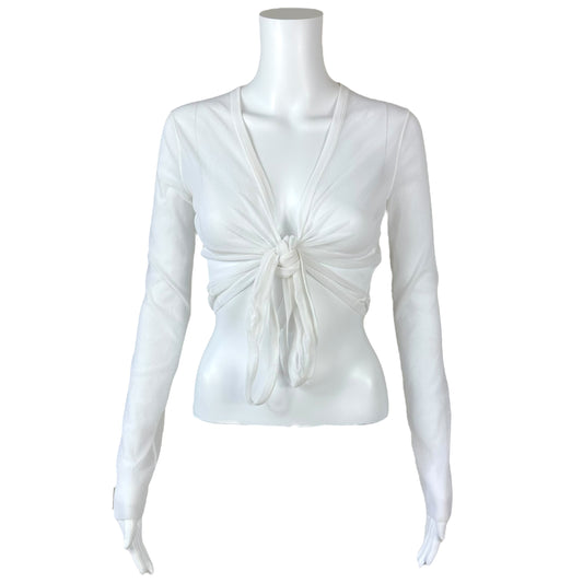 Jean Paul Gaultier Soleil White Mesh Wrap Top