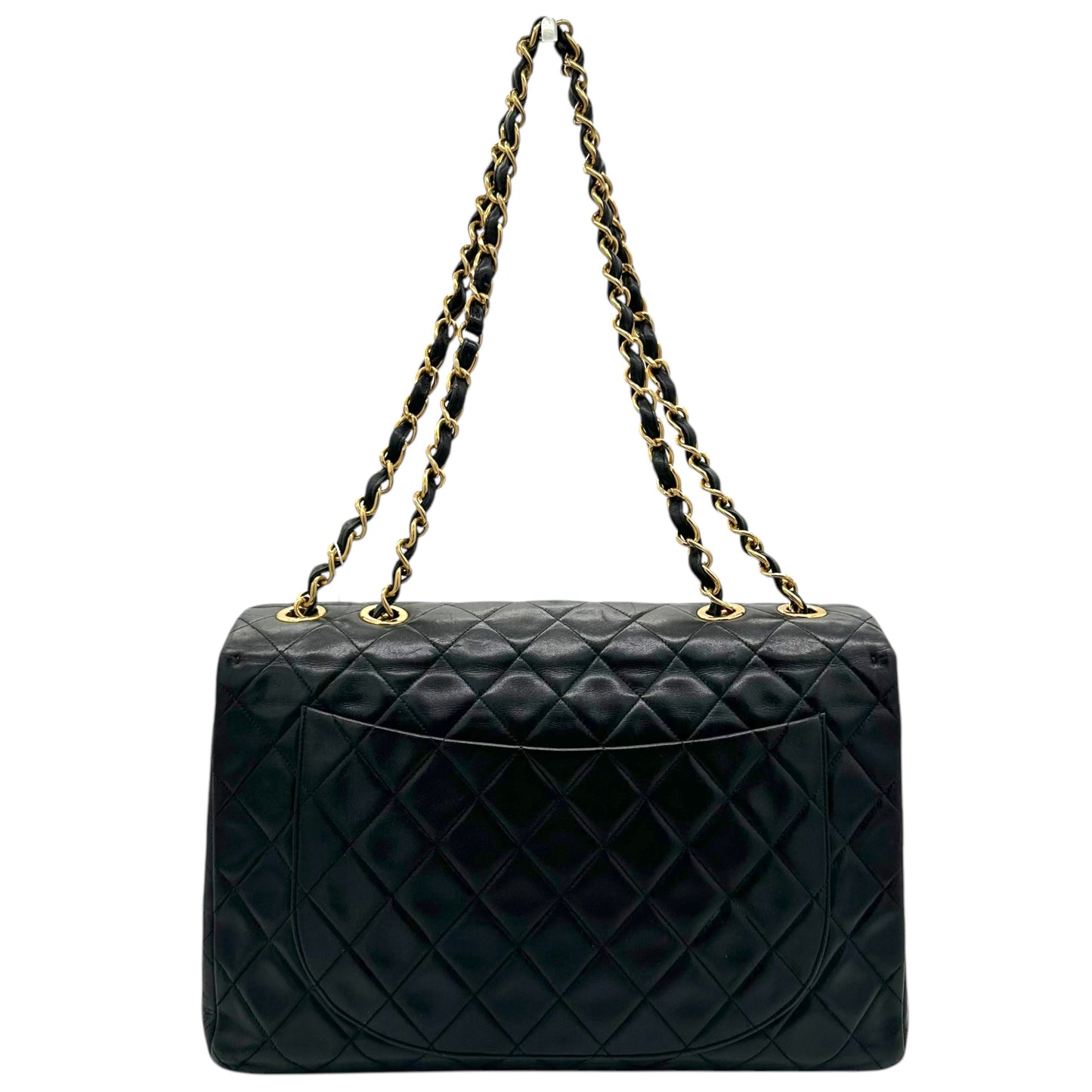 Chanel 90's Black Lambskin Maxi Flap Bag