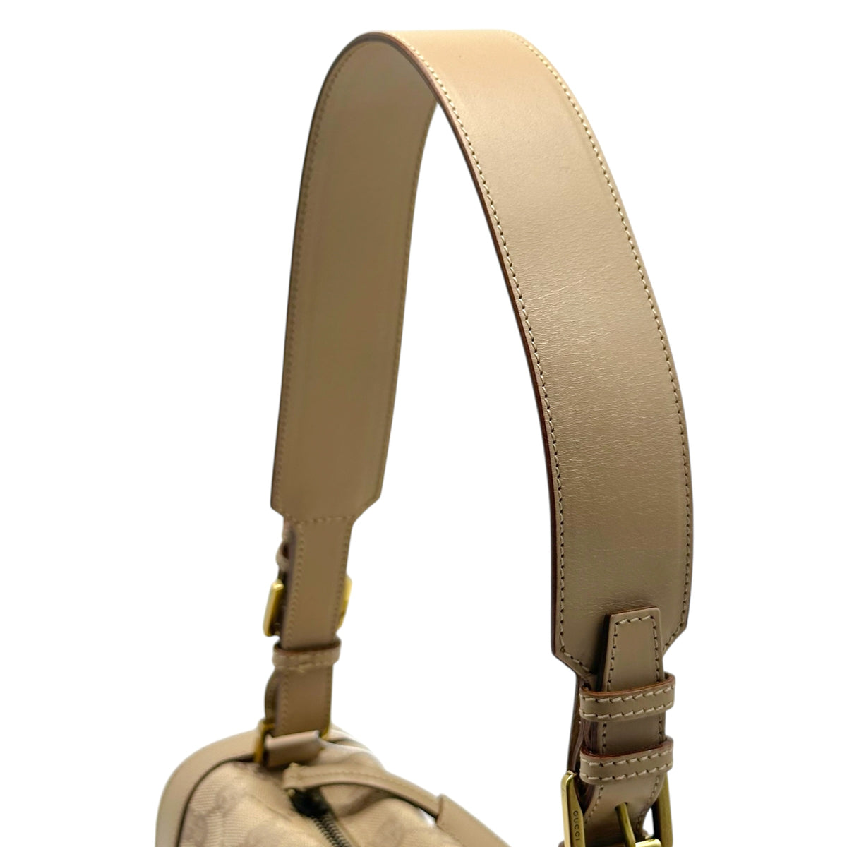 Gucci Shoulder Bag Light Beige Monogram Canvas Leather