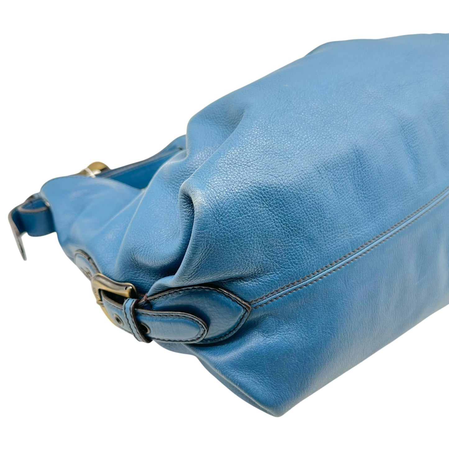 Fendi Blue Leather Borsa Hobo Doctors Bag