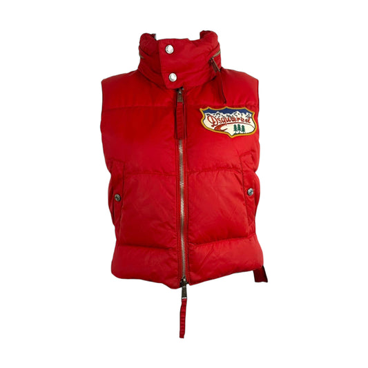 Dsquared2 Red Puffer Zip Up Vest - Outfit Repeater