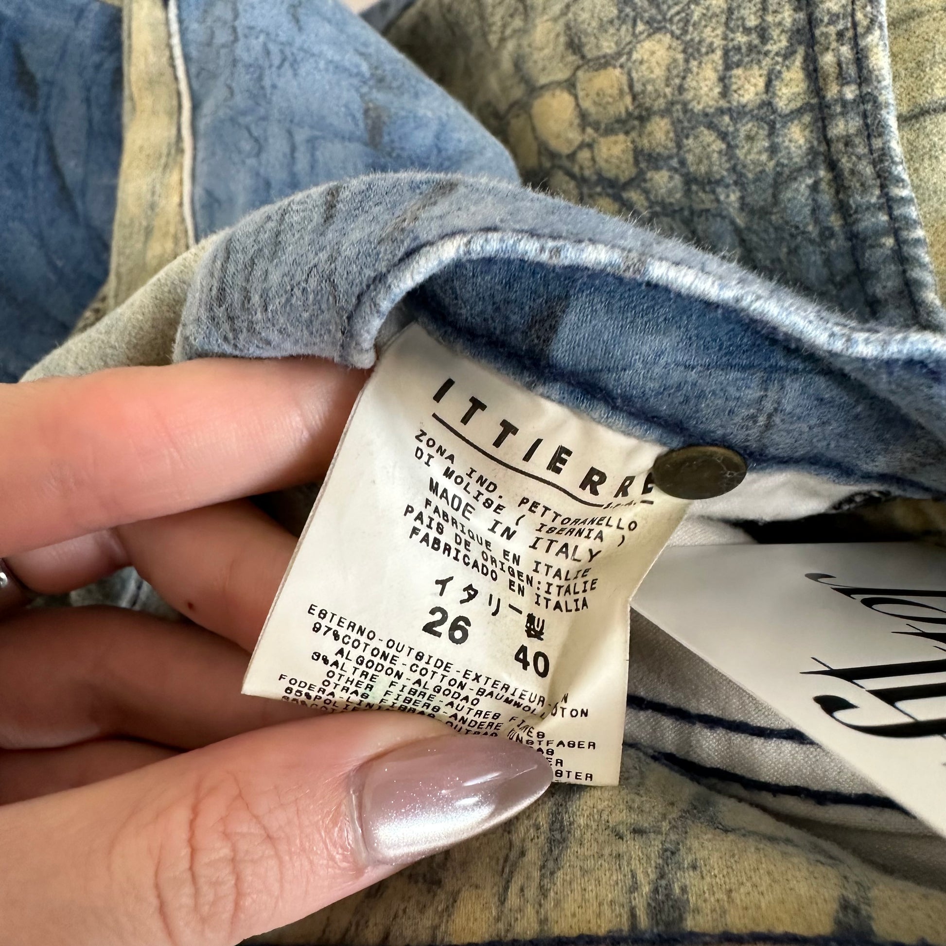 Just Cavalli Roberto Cavalli Blue & Yellow Scale Printed Jeans - Outfit Repeater