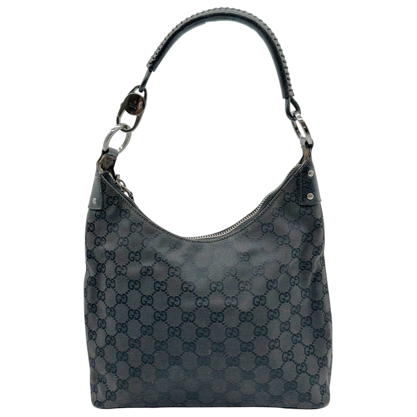 Gucci Black Monogram Canvas Shoulder Bag