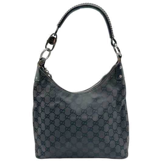 Gucci Black Monogram Canvas Shoulder Bag
