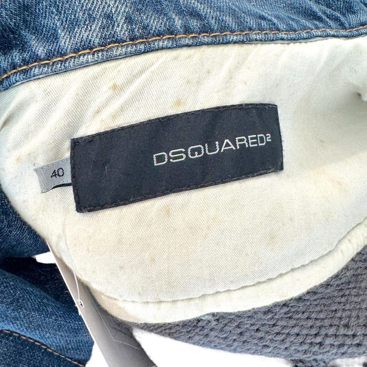 Dsquared2 Orange Puffer Sleeve & Denim Patchwork Jacket