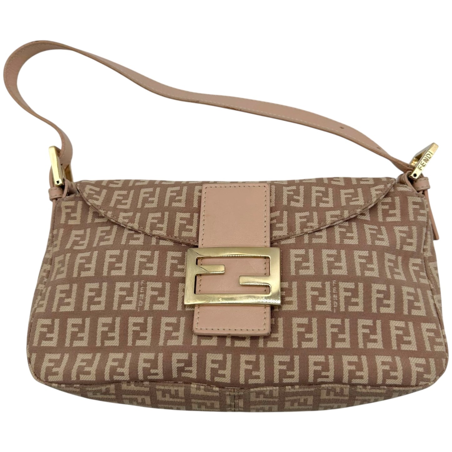 Fendi Pink Zucchino Monogram Foldover Baguette Bag - Outfit Repeater