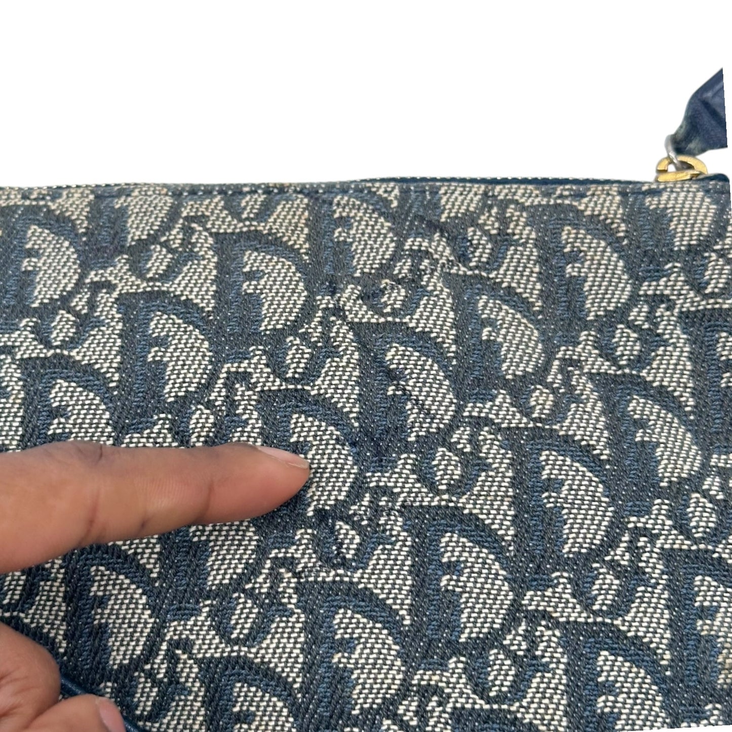 Christian Dior Navy Blue Trotter Monogram Mini Saddle Bag - Outfit Repeater