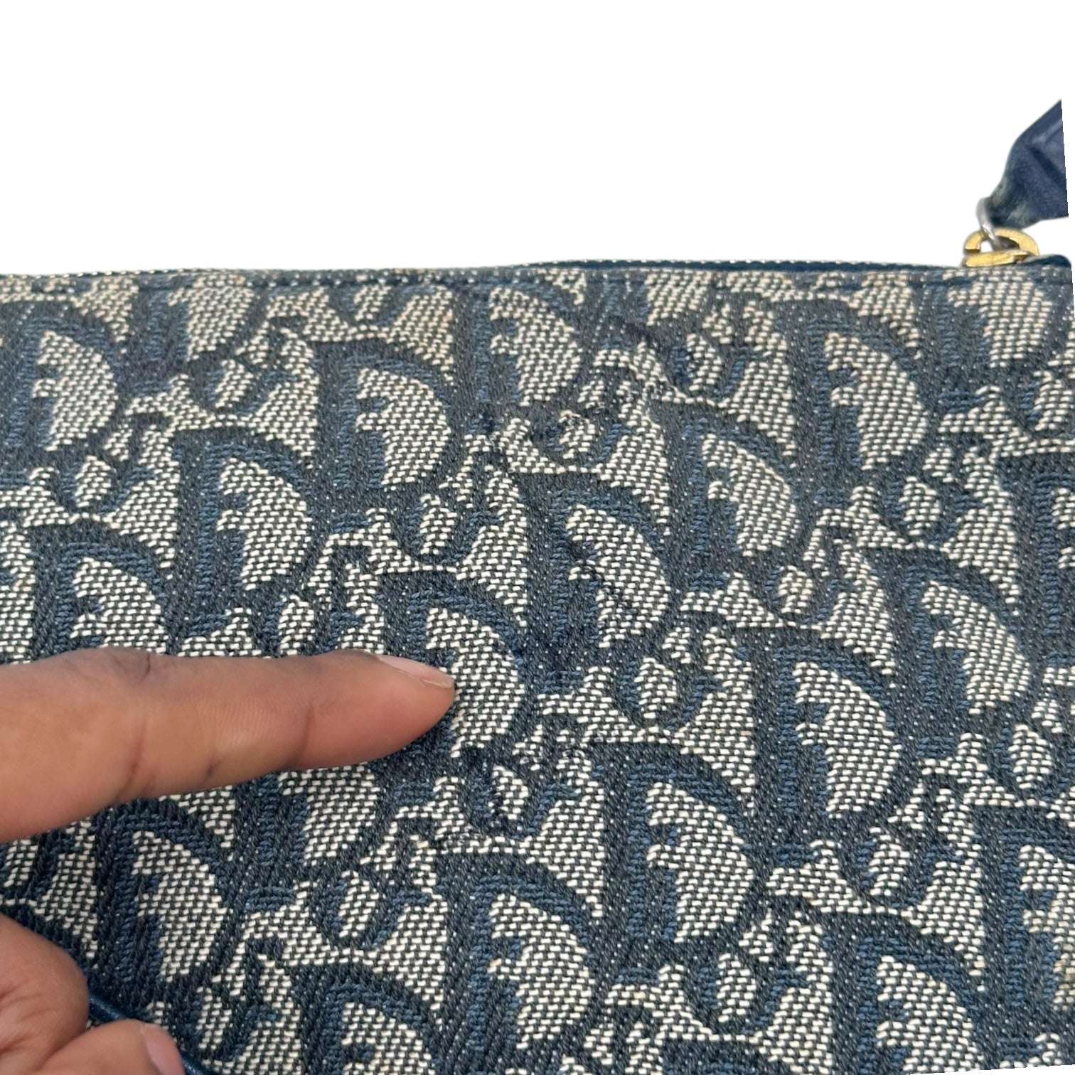 Christian Dior Navy Blue Trotter Monogram Mini Saddle Bag - Outfit Repeater