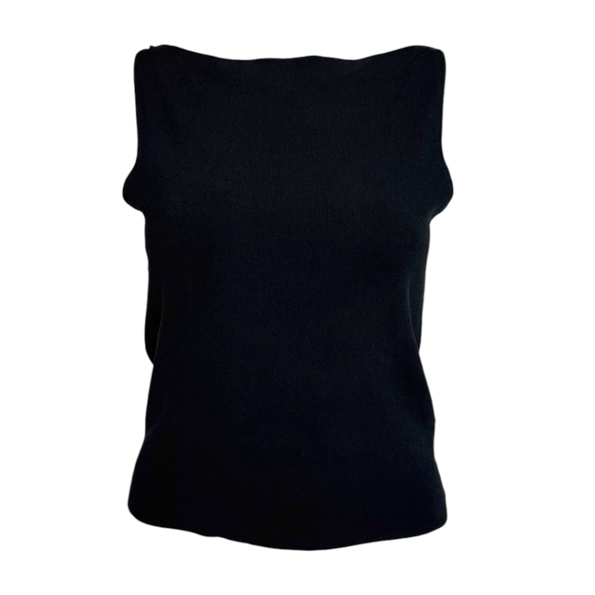 Gucci by Tom Ford 90's Black Straight Neck Knit Tank