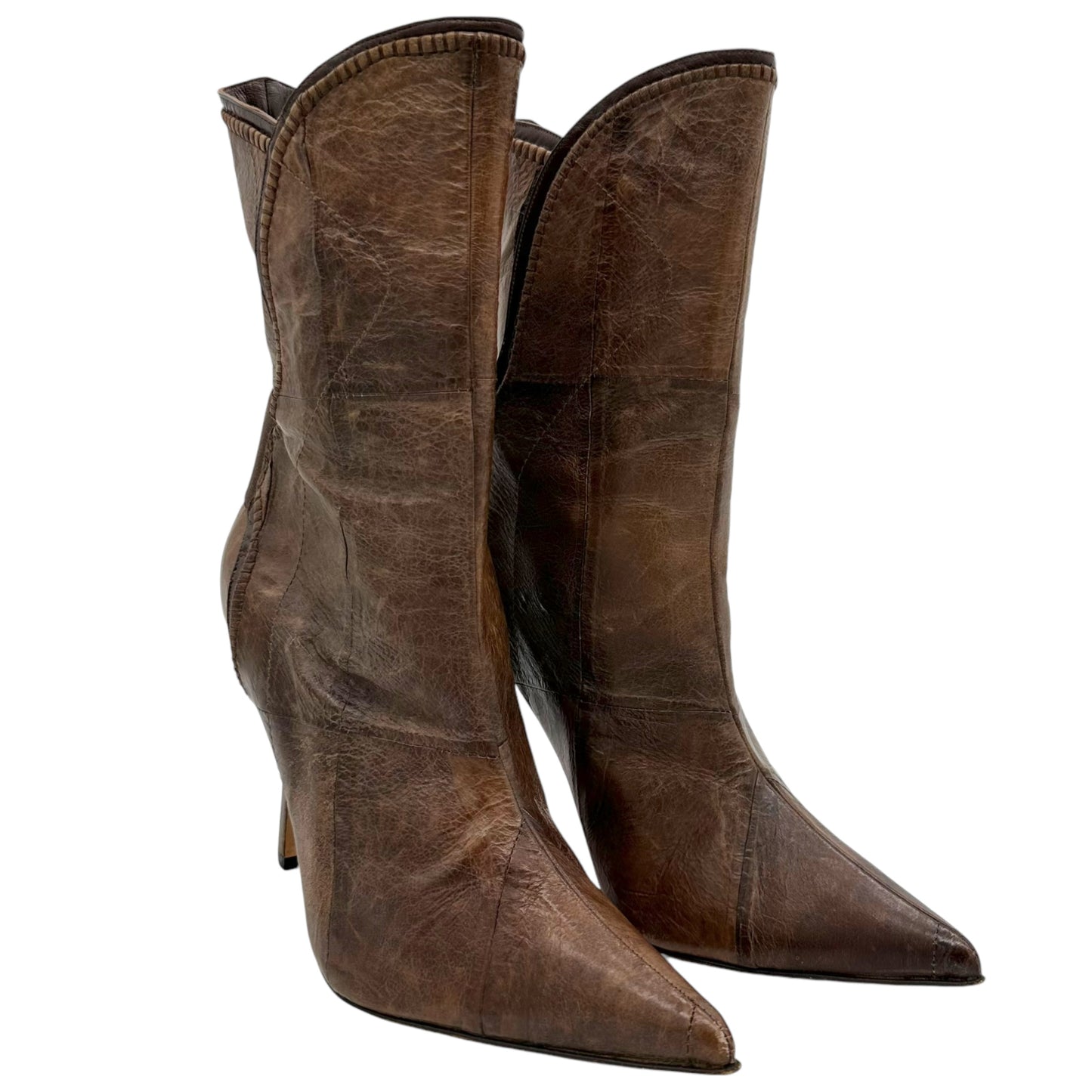 Manolo Blahnik Brown Pointed Toe Booties