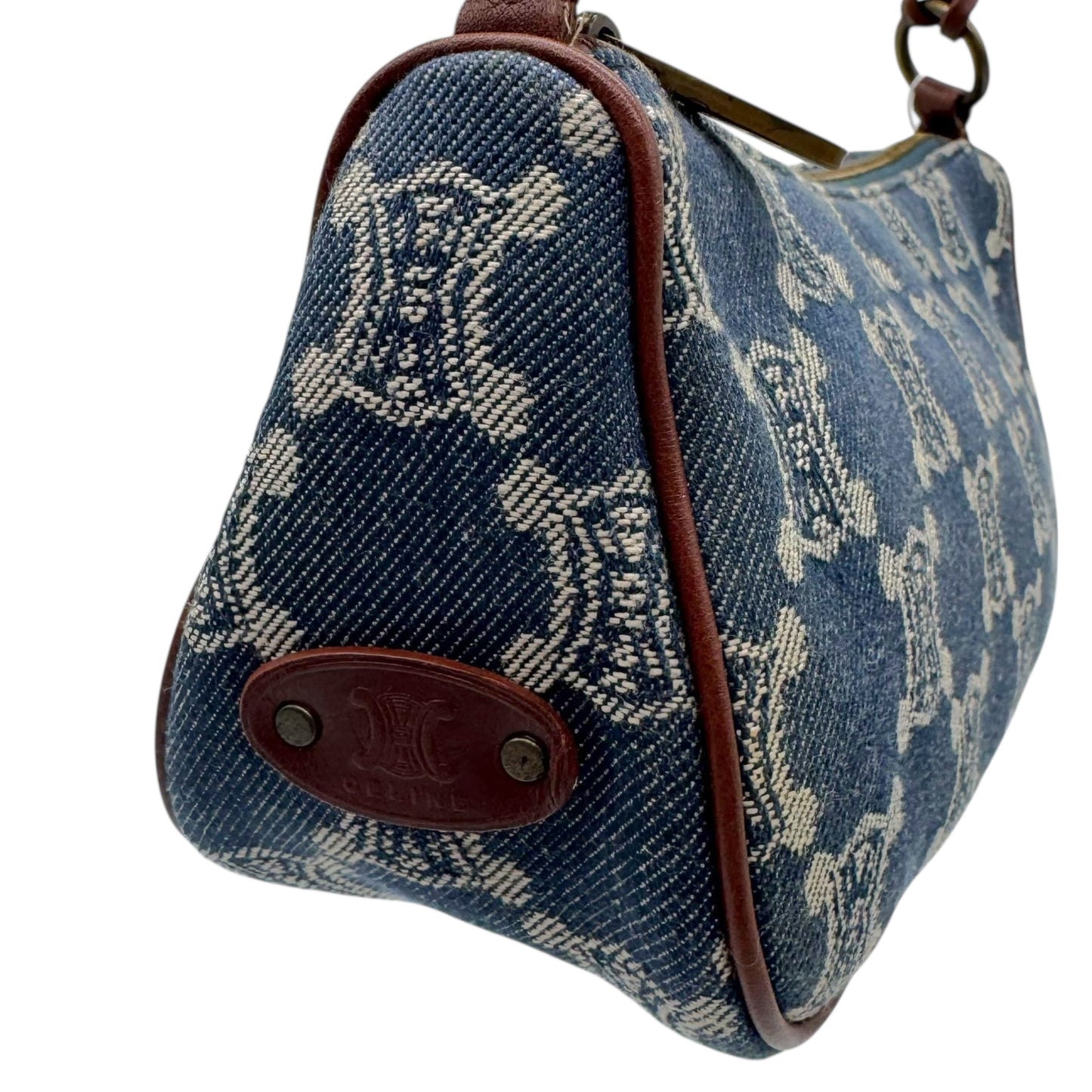 Celine Blue Denim Triomphe Monogram Pochette Bag - Outfit Repeater