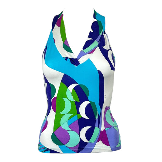 Emilio Pucci Blue & Purple Printed Racerback Tank