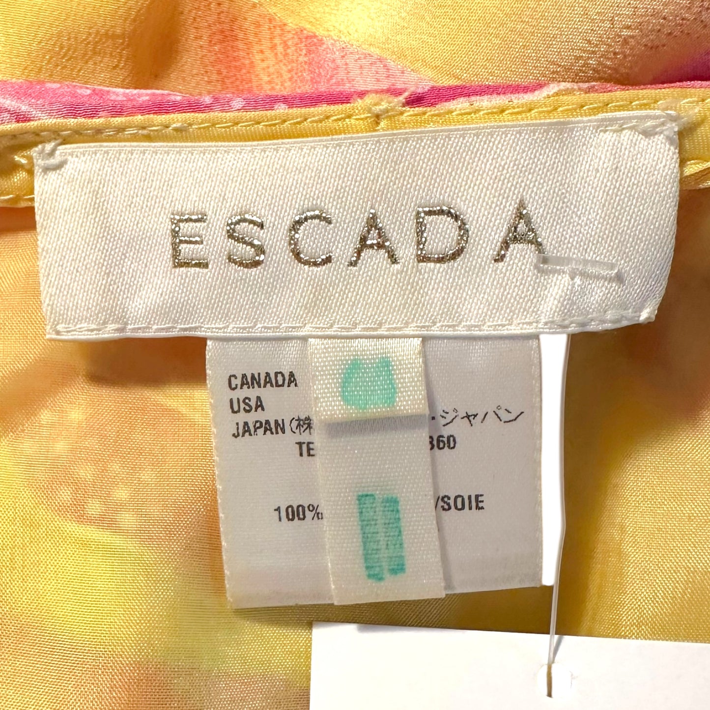 Escada Pink & Yellow Silk Skirt