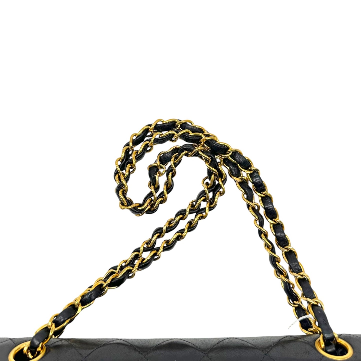 Chanel Black Matelasse Lambskin & Gold Medium Classic Double Flap Bag 1994-96