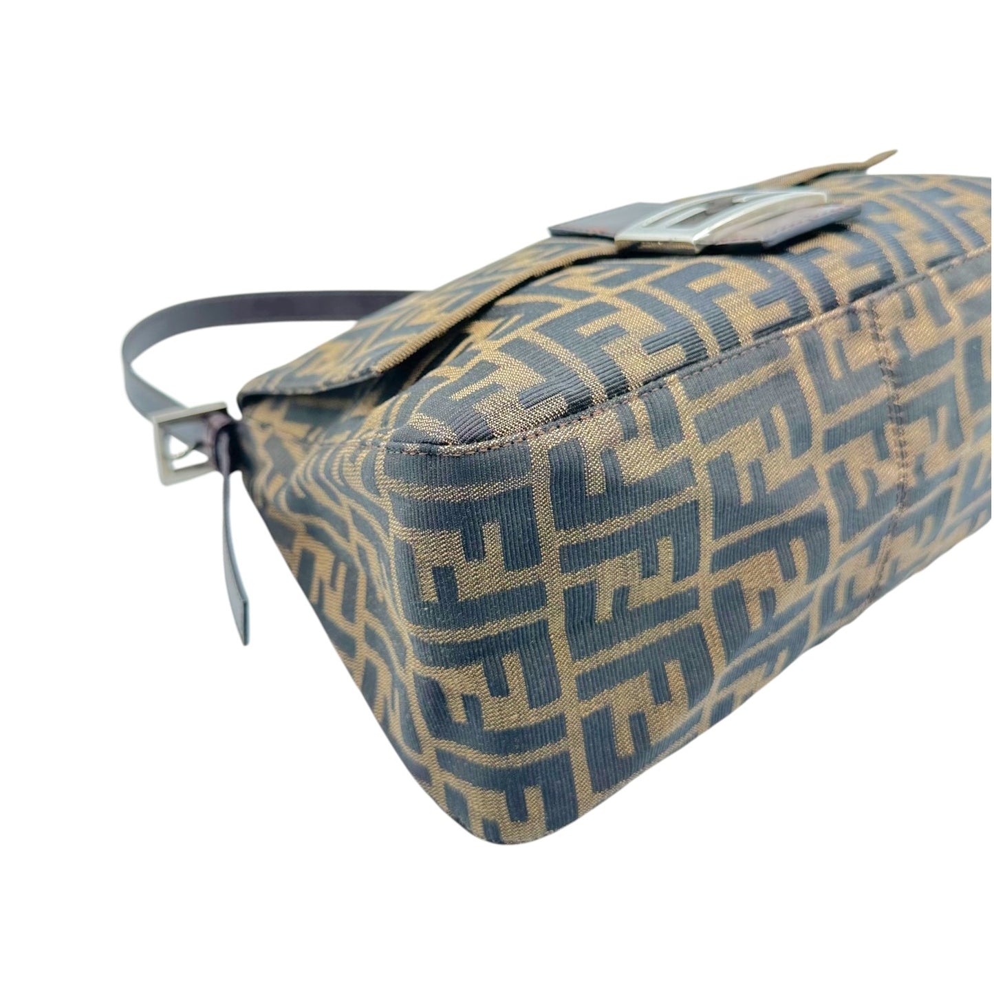Fendi Brown Classic Zucca Monogram Mama Baguette Bag