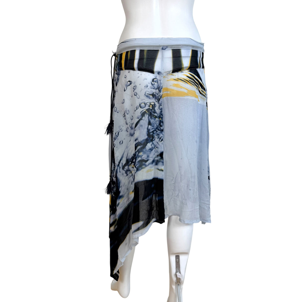 Yojhi Yamamoto Y's Water Print Asymmetrical Skirt