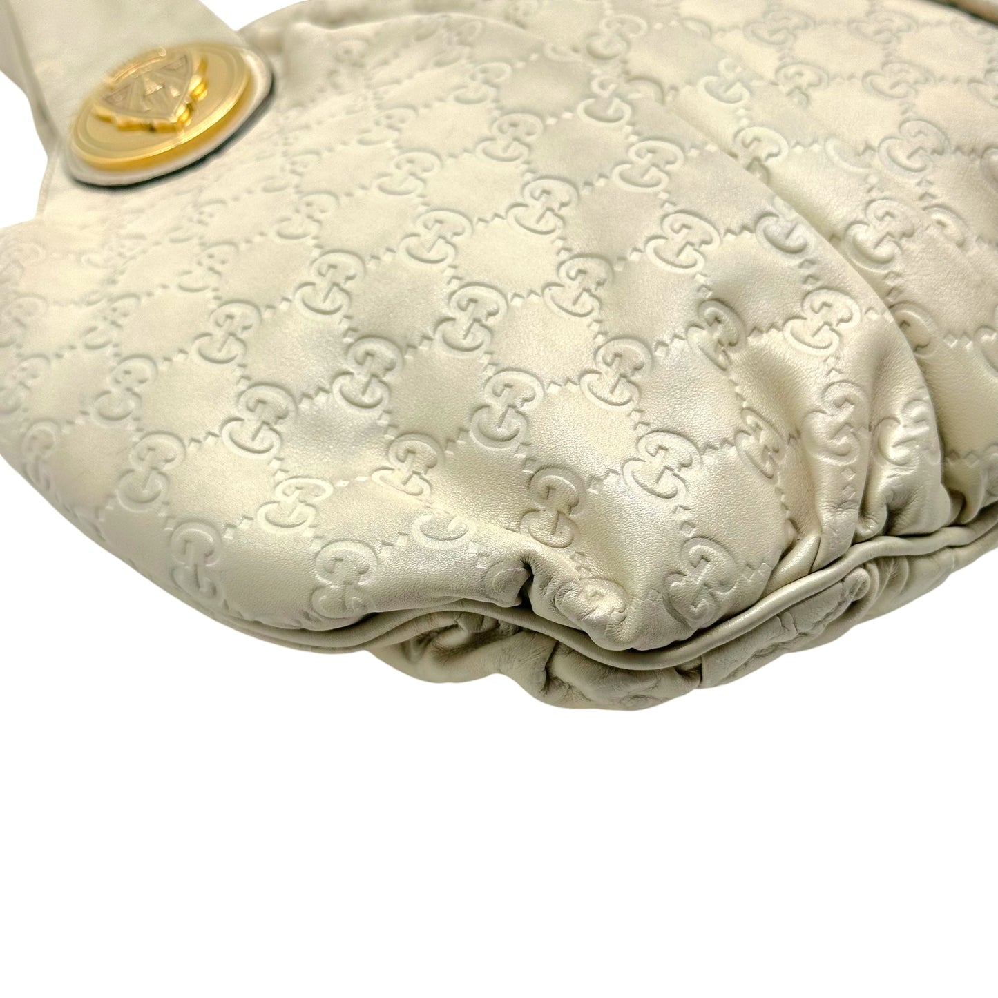 Gucci Ivory Guccissima Embossed Medium Hysteria 2-Way Bag