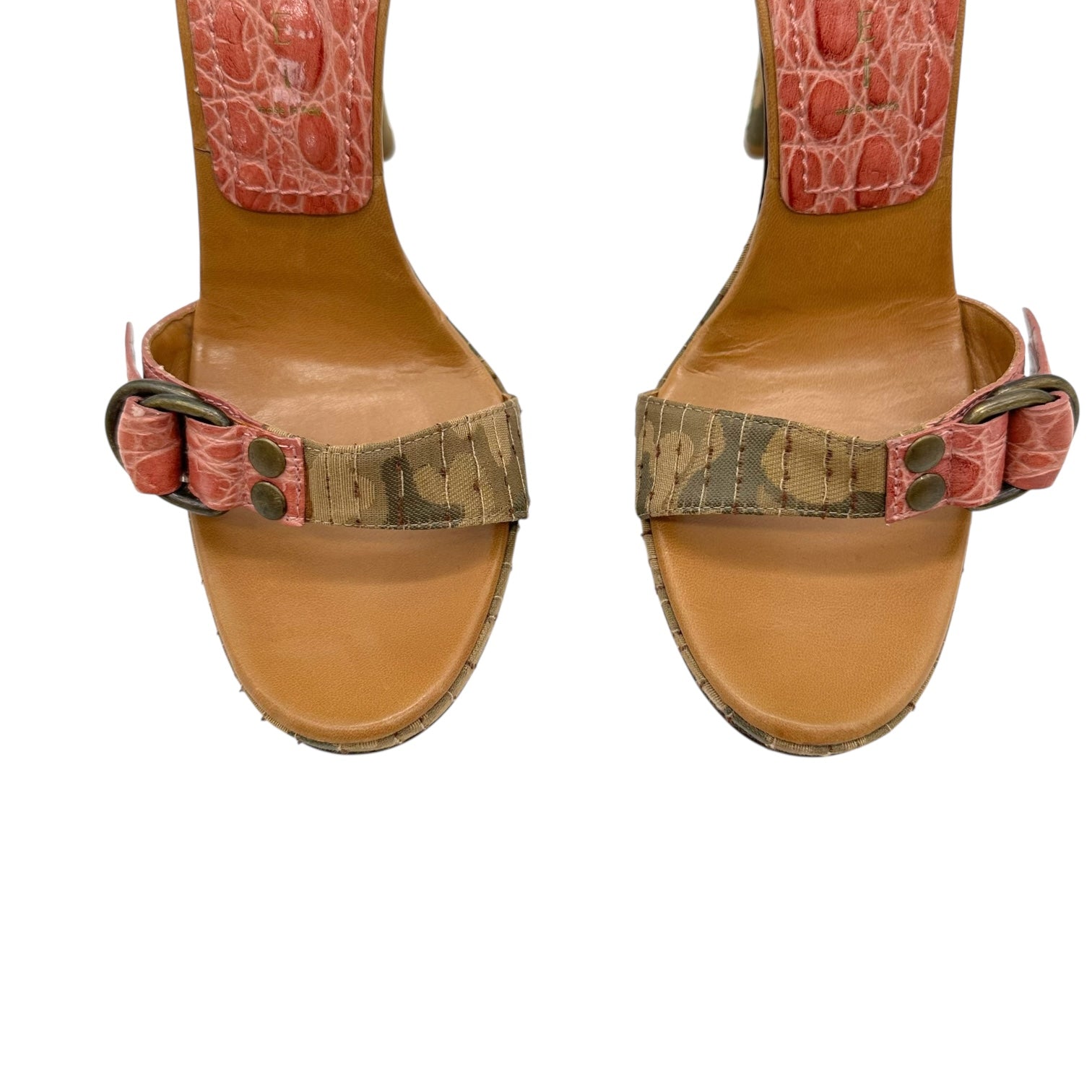 Casadei Pink Croc & Camo Platform Heels - Outfit Repeater