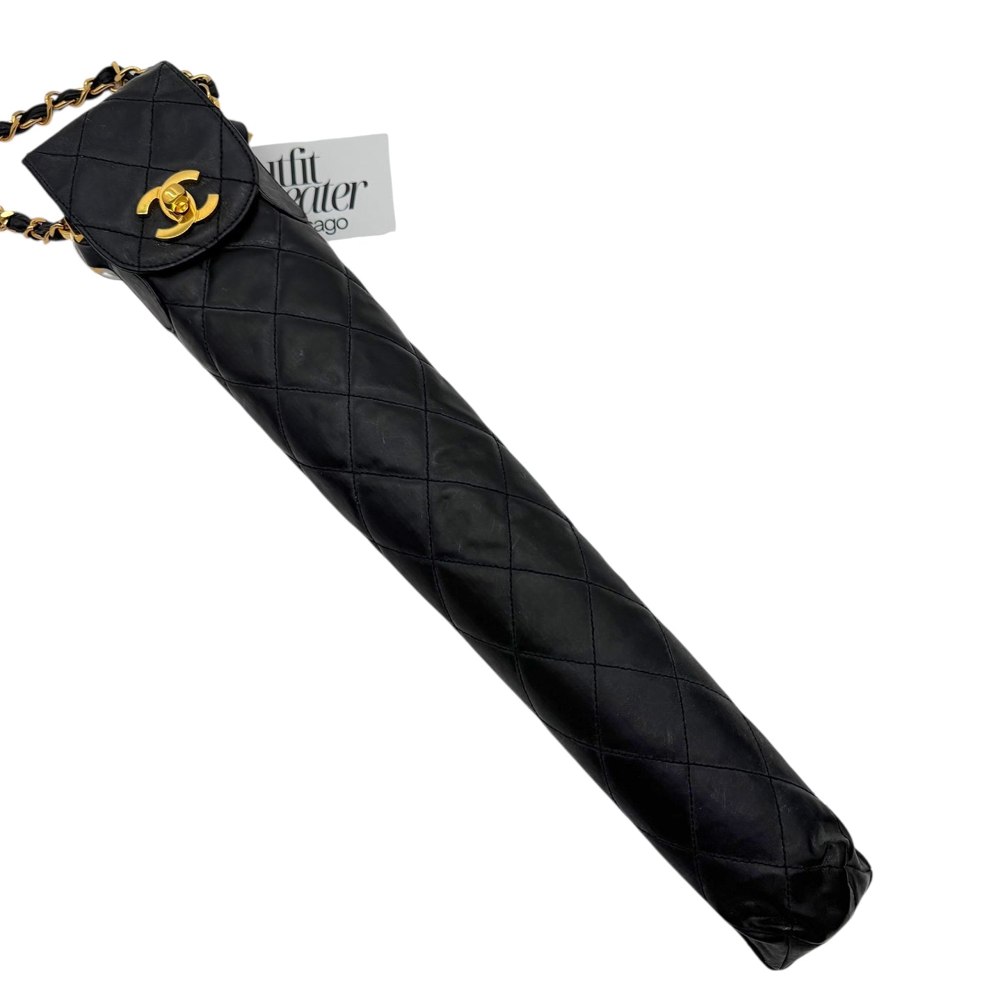 Chanel Black CC Turnlock Umbrella & Quilted Matelasse Case