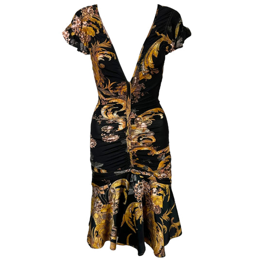Just Cavalli Roberto Cavalli Black Damask Print Mini Dress