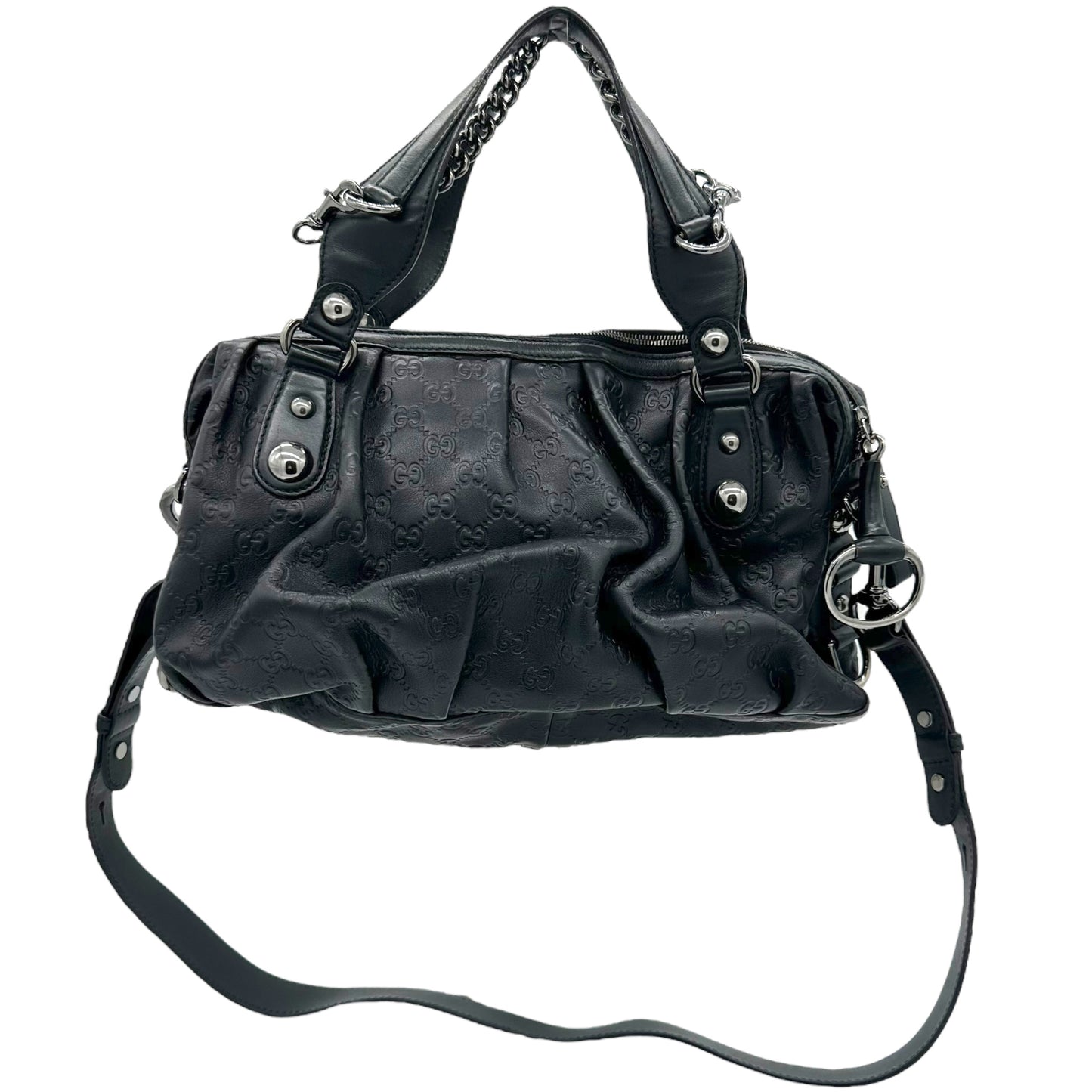 Gucci Black Guccissima Icon Bit 2-Way Leather Shoulder Ba - Outfit Repeater