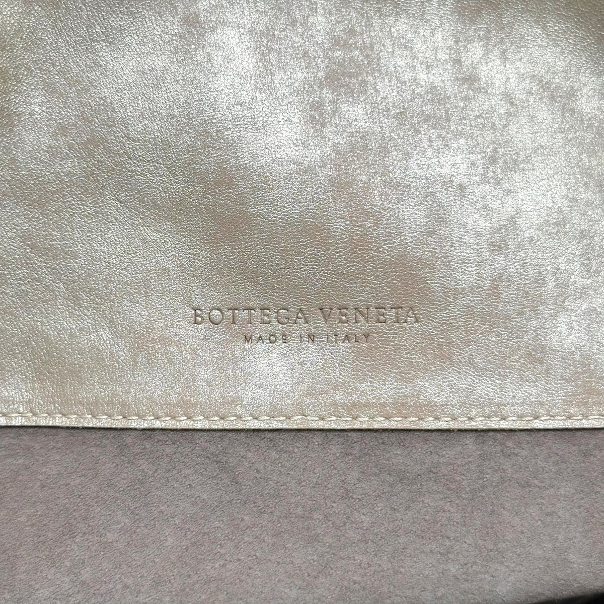 Bottega Veneta Champagne Metallic Intrecciato Leather Hobo Bag