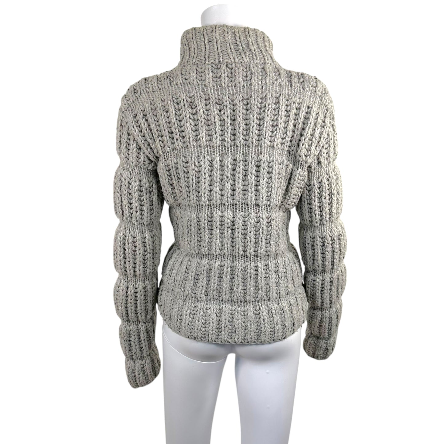 Prada Merino Wool Gray Double Zipper Chunky Sweater - Outfit Repeater