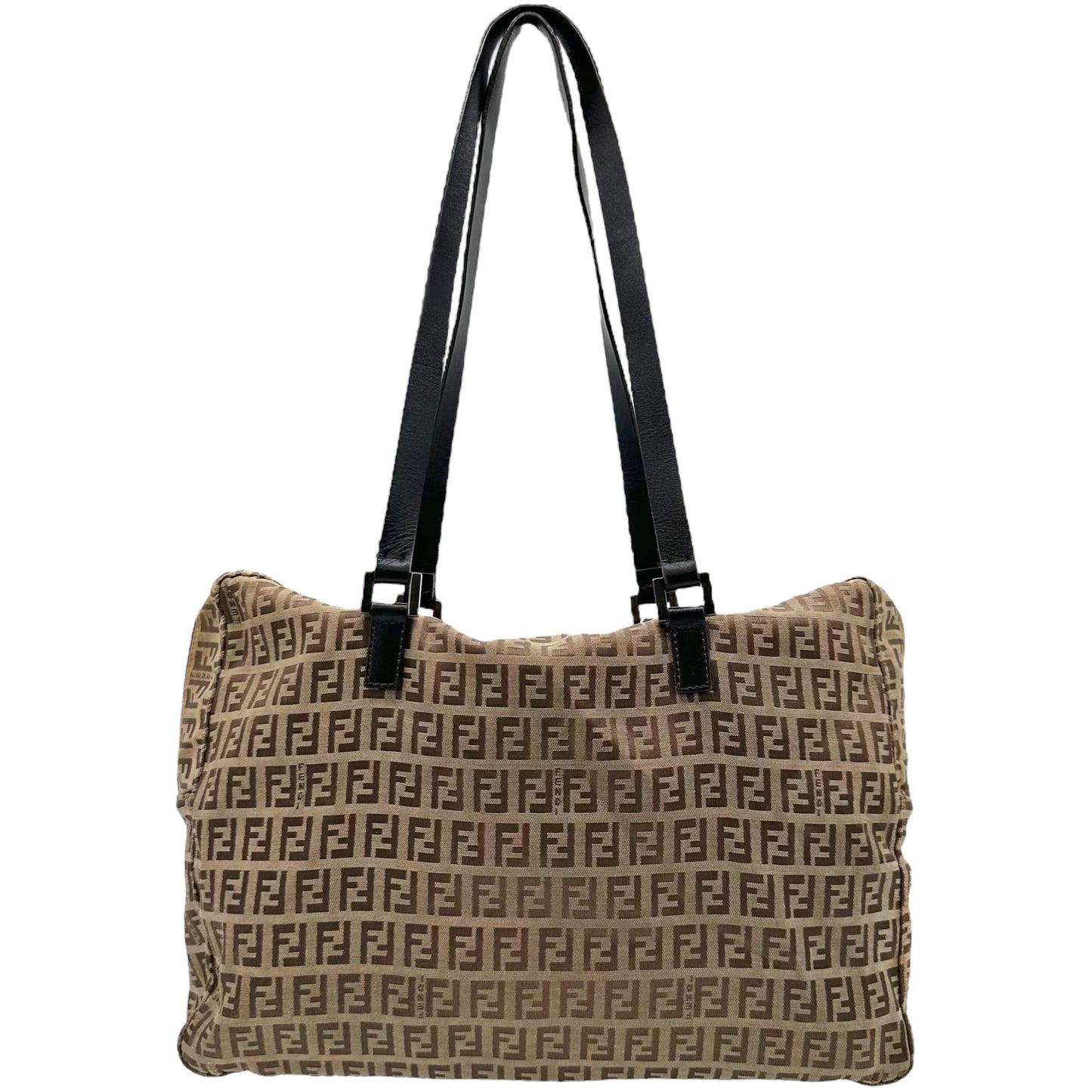 Fendi Tan Zucca Monogram Zippered Tote Bag - Outfit Repeater