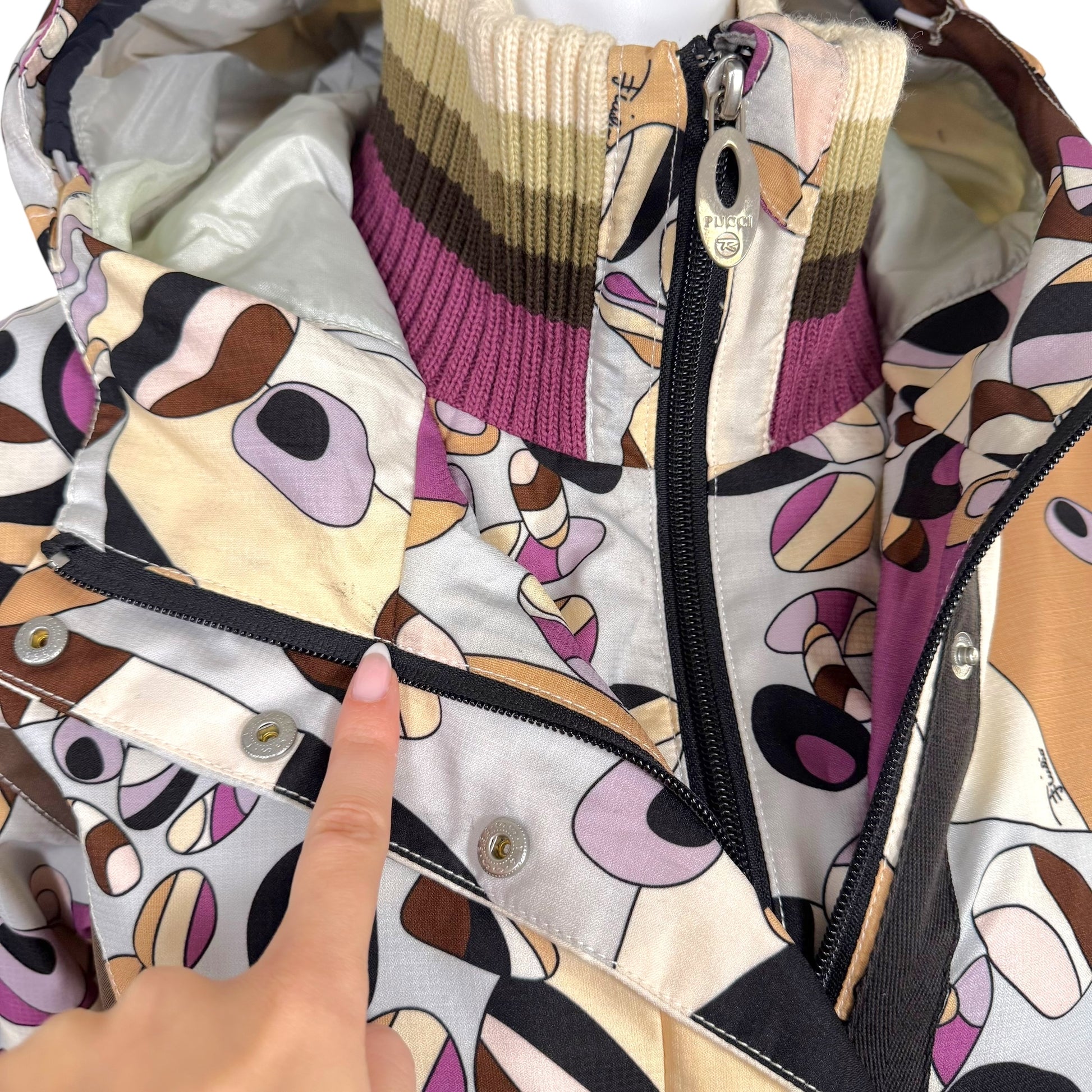 Emilio Pucci x Rossignol Brown & Purple Printed Ski Coat - Outfit Repeater