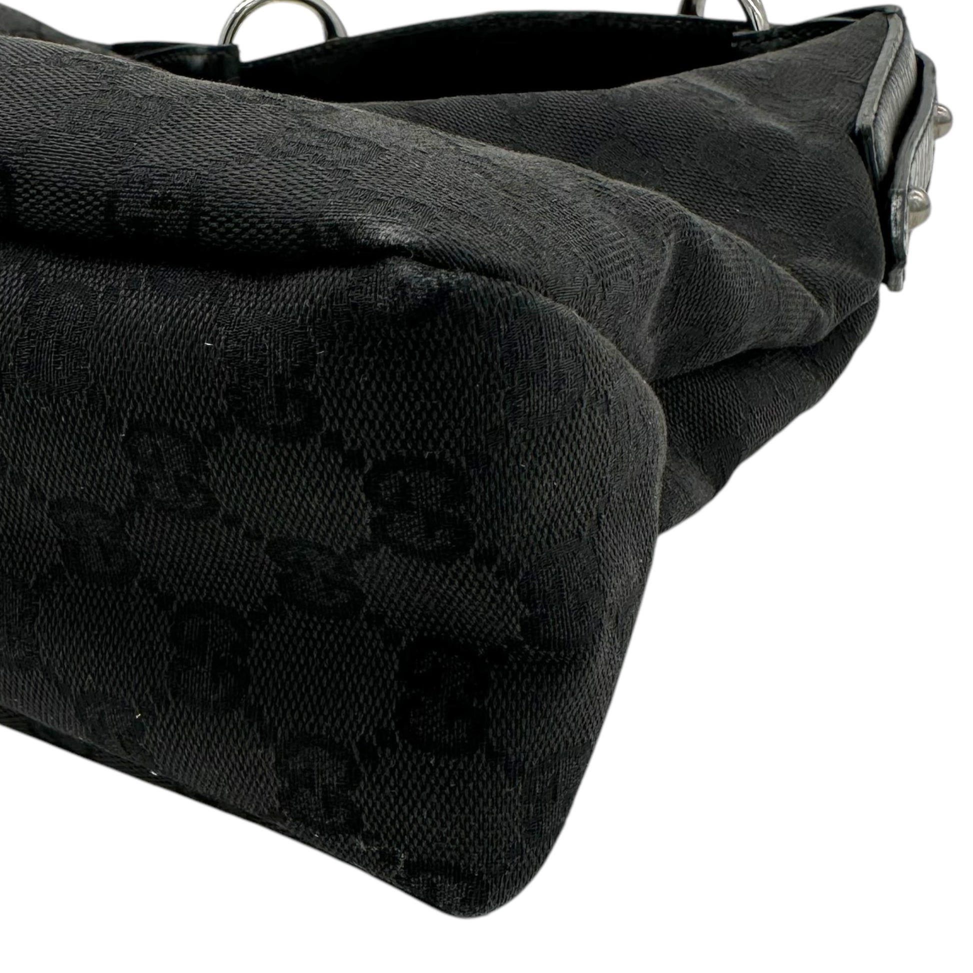 Gucci Black Monogram Horsebit Hobo Shoulder Bag - Outfit Repeater