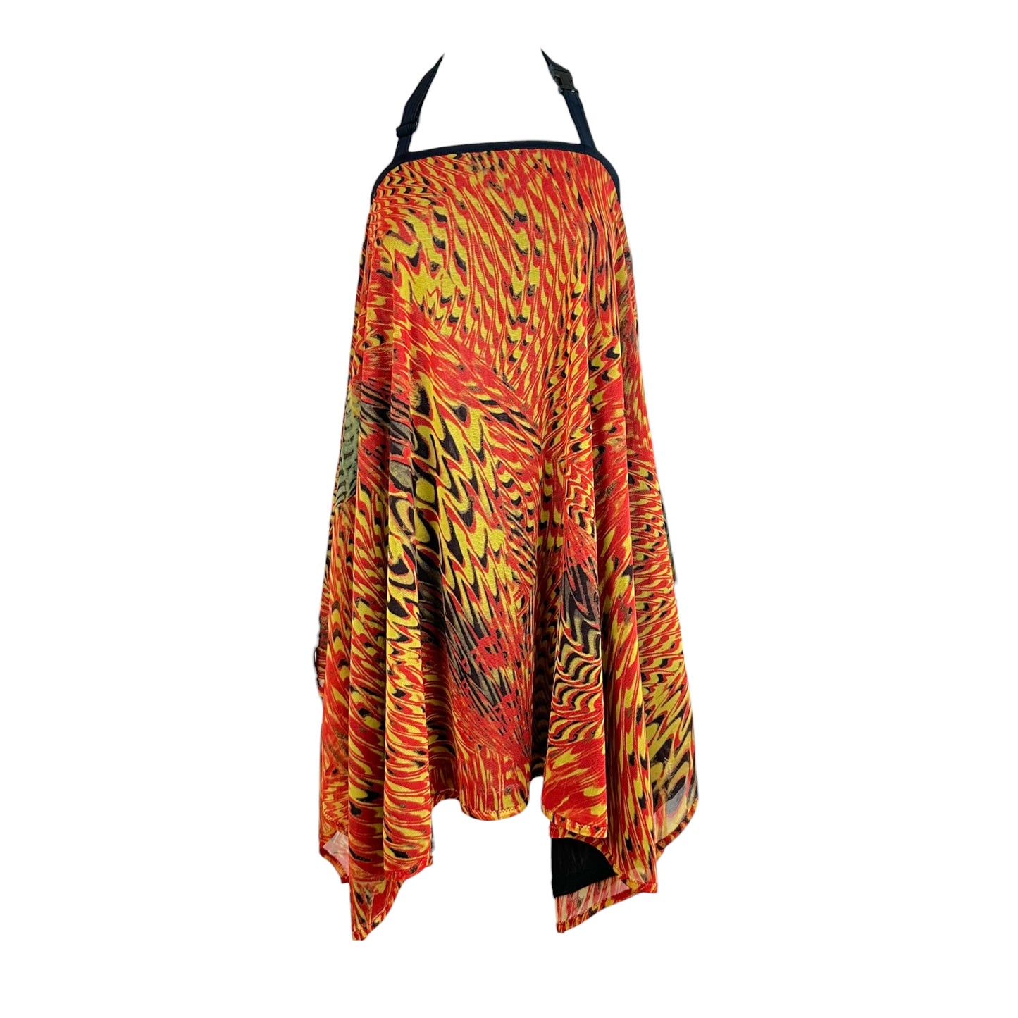 Jean Paul Gaultier Asymmetrical Halter Mini Dress Psychedelic Print