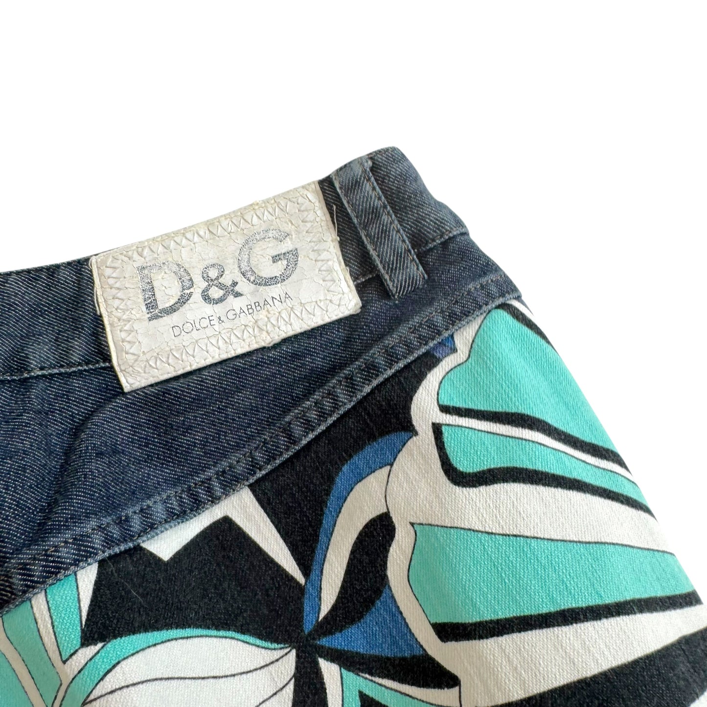 D&G Blue Floral Printed Capri Pants