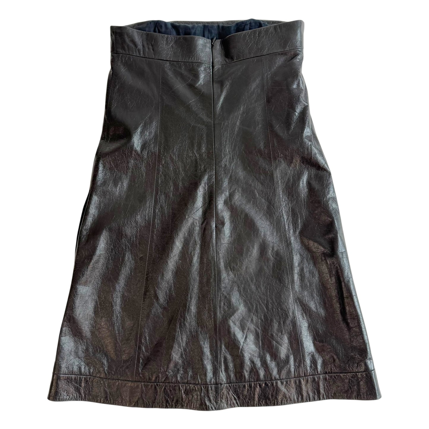 Chanel Black Lambskin Leather A-Line Mini Dress