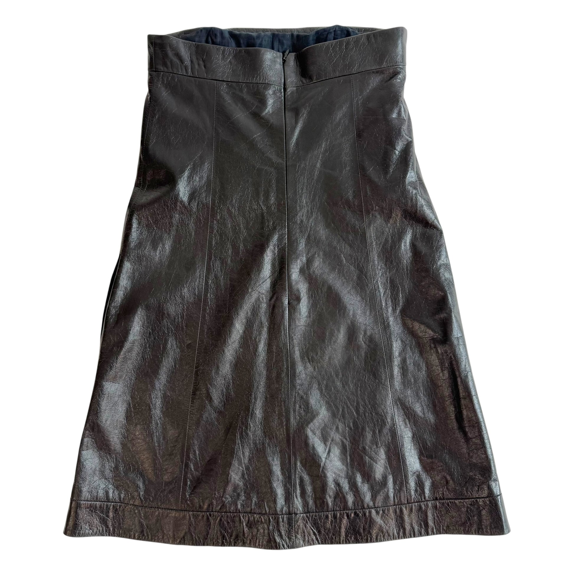 Chanel Black Lambskin Leather A-Line Mini Dress