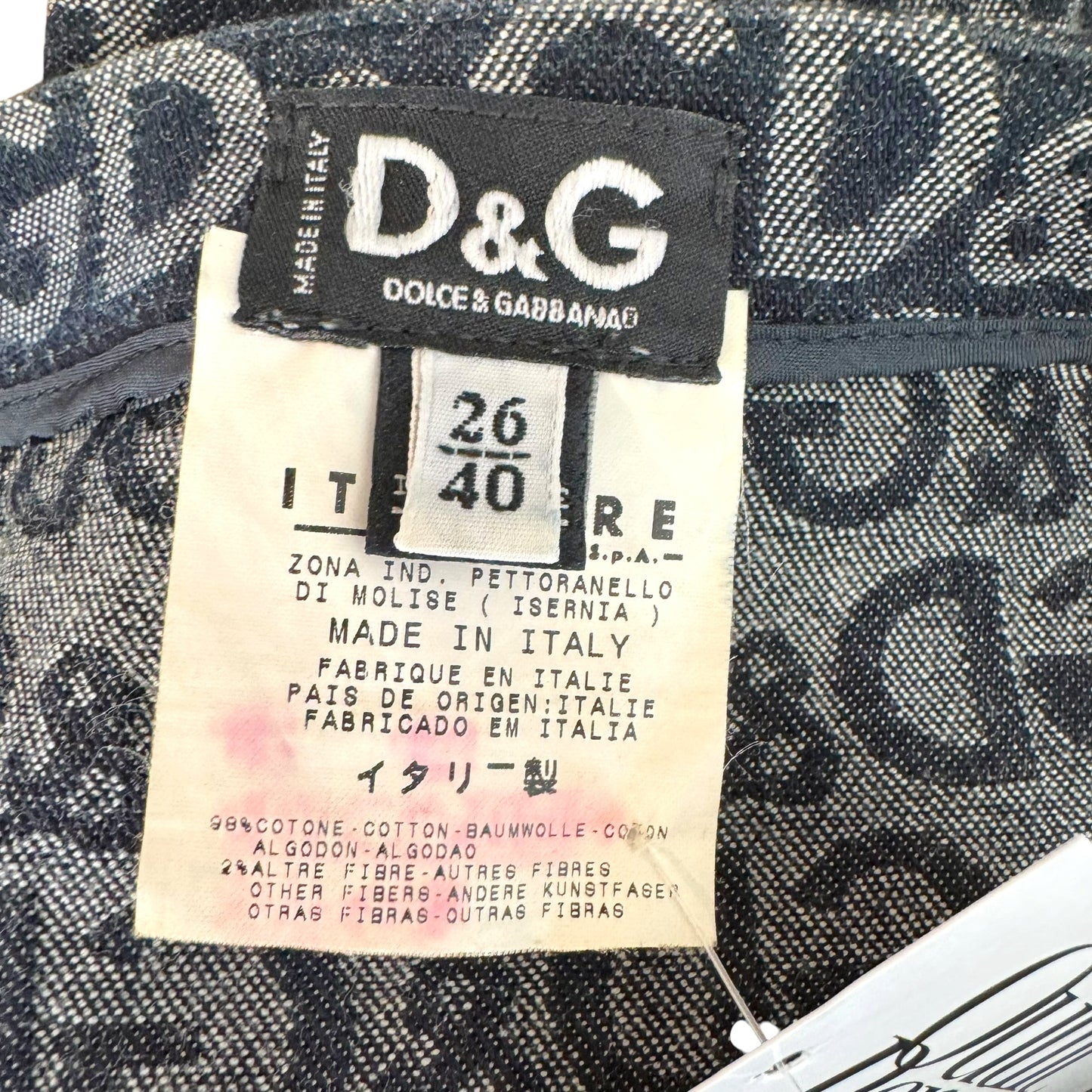D&G Dolce & Gabbana Logo Print Denim Maxi Skirt