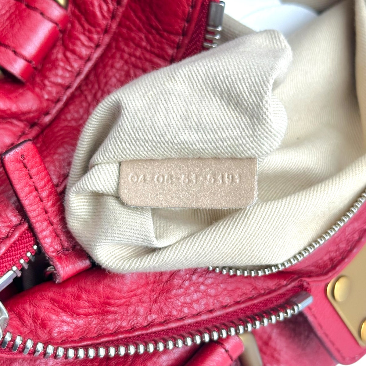 Chloé Red Leather Paddington Shoulder Bag