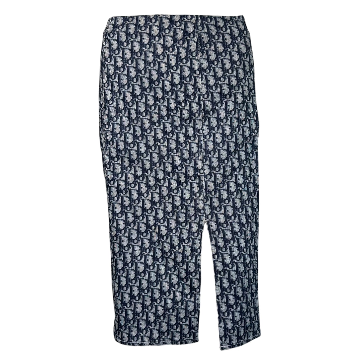 Christian Dior S/S 2002 Blue Trotter Monogram Midi Skirt