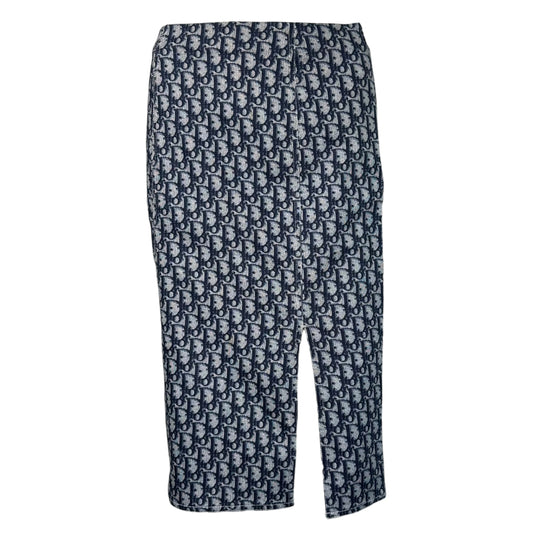 Christian Dior S/S 2002 Blue Trotter Monogram Midi Skirt