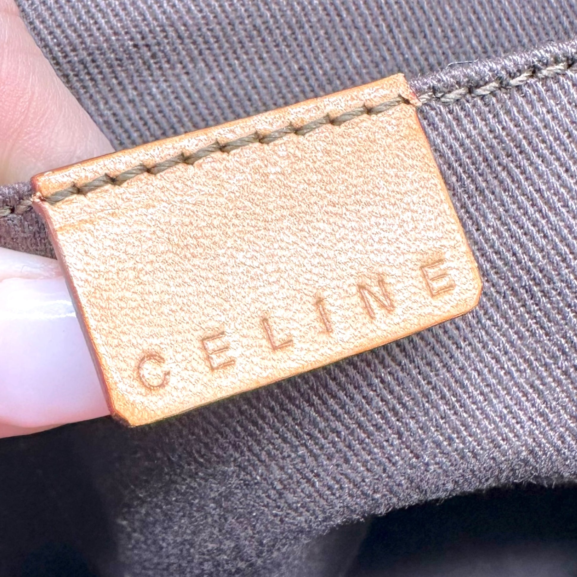 Celine Brown Triomphe Monogram Tote Handbag