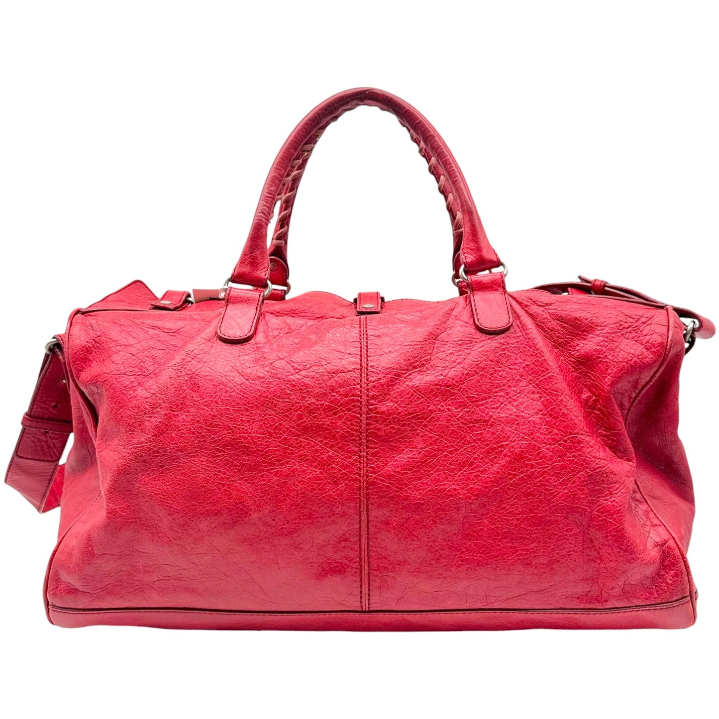 Balenciaga Red Leather City Small 2-Way Duffle Bag